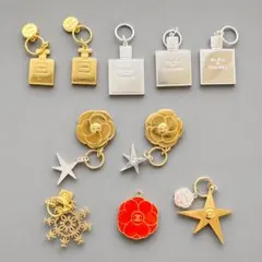 CHANEL⭐️カメリア マトラッセ⭐️ロゴ バッグチャームキーリング