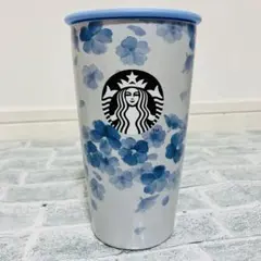 スタバSAKURA2026ストラップカップシェイプステンレスボトルエアリーブルー