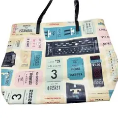 【美品】kate spade ケイトスペード トートバッグ チケット総柄 A4のサムネイル