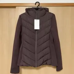 ZARA ブラウン フード付きパフジャケット