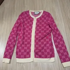 GUCCI GGロゴ ニットカーディガン ピンクのサムネイル
