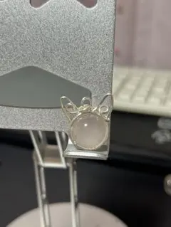 猫耳デザイン ローズクォーツ ペンダント　チェーン付き
