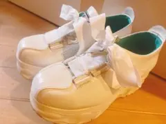 ヨースケ　リボンホワイトスニーカー