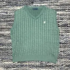 00s BEVERLY HILLS ニットベスト　セーター　エメラルド色　ポロのサムネイル