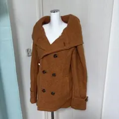 JUN WATANABE ブラウン ダブルブレスト フード付きコート サイズM
