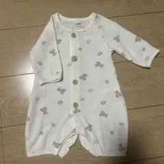 ワッフルロンパース 50-60cm ホワイト