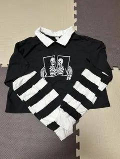 スケルトンプリント クロップド丈Tシャツ