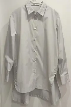 24SSセオリーリュクス　レースカラーオーバーシャツ038