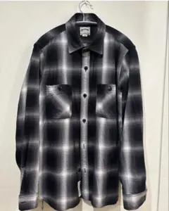 90s ヒューストン ビエラチェックシャツ ヘビーネル 黒 オンブレチェック