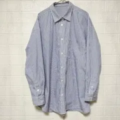 GU ジーユー (L)　ストライプ オーバーサイズシャツ　レディース