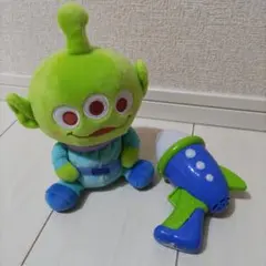 リトルグリーンメン ぬいぐるみ バズライトイヤー 光線銃 2点セット