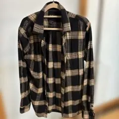 GAP 黒とベージュのチェック柄ネルシャツ M 男性サイズ