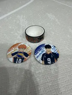 日向翔陽・影山飛雄 缶バッジ2個セット　マスキングテープ