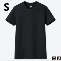 UNIQLO S ブラック ユニクロユー コットンクルーネックT 半袖 Tシャツ