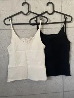 リブVネック キャミソール 2色セット