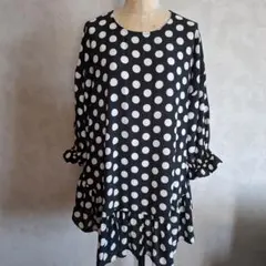 【美品】ZARA ザラ ドット柄 フリルワンピース チュニック