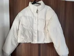 ホワイト クロップドダウンジャケット