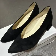 PANIER パニエ　パンプス　黒　スエード　ハイヒール