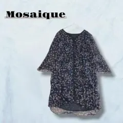モザイク チュニックワンピース フロントプリーツ L相当 ネイビー 8550⭐︎のサムネイル