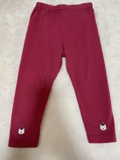 ベビー レギンス パンツ ズボン 赤 レッド クマさん 95cm