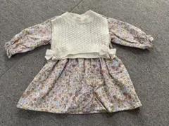 花柄ワンピース ニットベスト セット 80cm