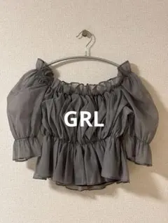 GRL シアーギャザーショート丈ブラウス[tu541]