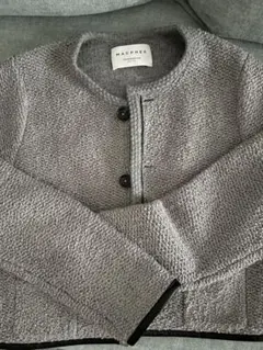 最終値下げ 美品 MACPHEE ノーカラーカーディガン グレー