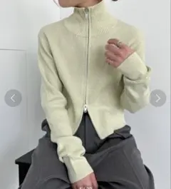 エピミエピミー　epimi epimmy ダブルジップラメリブニット　イエロー