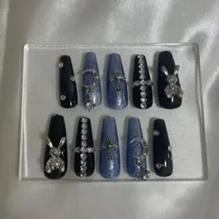 12】現品 ネイルチップオーダー y2k 地雷ゆめかわパンク ゴシック かわいい