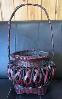 新品未使用品 竹かご 竹製円筒形 バスケット 入れ物 花入れ 壁掛け Amazon.