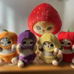 モフサンド フルーツにゃん ぬいぐるみ5体セット
