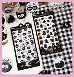 シール まっくろくろすけ　黒猫　3Dシール　2枚セット　ボンボンドロップシール