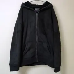 THRUXTON ブラック フード スエード風 裏ボア パーカー ジャケット