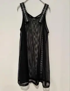 ▲美品 メゾピアノ ジュニア メッシュ ジャンバースカート ブラック 黒150