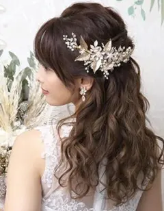 【美品】Love Tiara ヘッドドレス ゴールド【結婚式用】