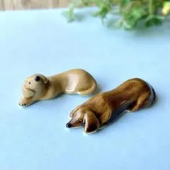 犬の箸置き2点セット　ダックスフント　置物　カトラリー　ペーパーウェイト　3