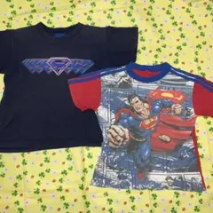 海外製  2枚まとめて スーパーマンTシャツ ジャンク品