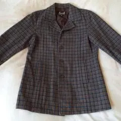 ヴィンテージ　テーラードジャケット チェック柄　ブラウン　メンズ　M　古着