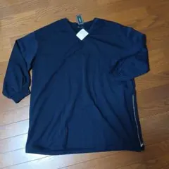 3L　裏起毛　ネイビー　トレーナー　チェニック