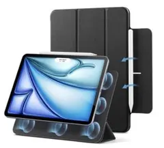 ESR iPad Air 11インチ ケース 強力マグネット吸着式 黒