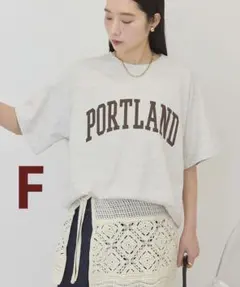 AMERICANHOLIC PORTLAND裾ラウンドTシャツ　Ｆ　杢ホワイト