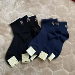 tutuannaロゴ入りソックス6足セット（黒・紺）