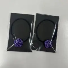 和風ヘアゴム 2個セット 紫色