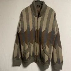 90's Bizzarro 幾何学 アルパカ ニットブルゾン イタリア製のサムネイル