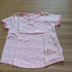 EKUBO 半袖Tシャツ ピンク、デニムスカート