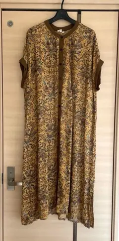 チチカカRicoエコフレンドリーダイ ブロックプリントペイズリーシャツワンピース