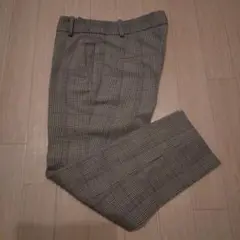 チェック柄スラックス グレー系