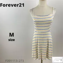訳あり美品 Forever21 キャミソールワンピース リゾート M ボーダー