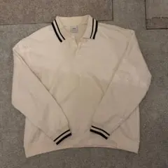 ZARA ポロネック スウェット 長袖 アイボリー L