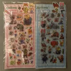 ズートピア　硬い2枚セット　ボンボンドロップシール風　立体シール　3D